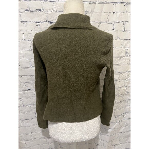 Mercer & Madison Cardigan Sweater Ladies Olive Green Wool Button Small Petite - Picture 4 of 6
